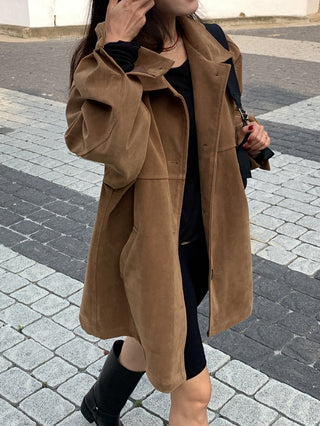 Oversize Straight Suede Coat Coat