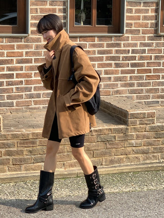 Oversize Straight Suede Coat Coat