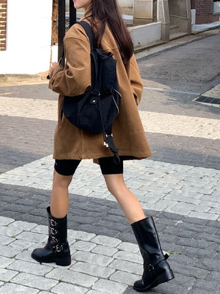 Oversize Straight Suede Coat Coat