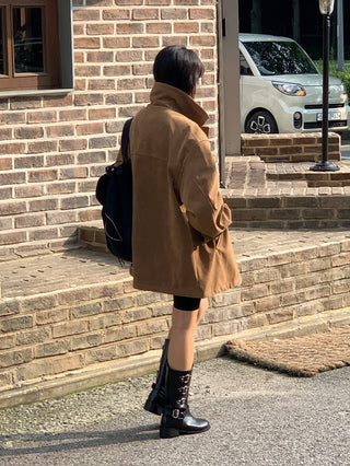 Oversize Straight Suede Coat Coat