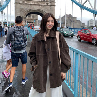 Oversize Straight Suede Coat Coat