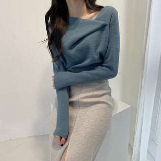 Irregular Collar Knit sweater