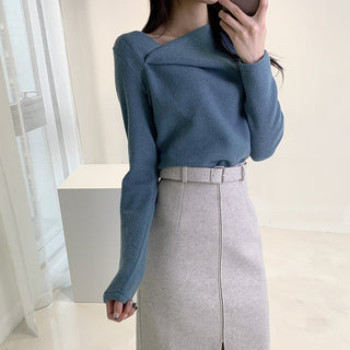 Irregular Collar Knit sweater