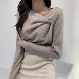 Irregular Collar Knit sweater