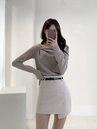 Irregular Collar Knit sweater