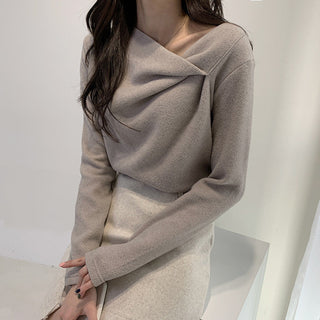 Irregular Collar Knit sweater