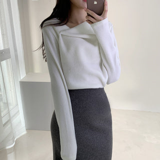 Irregular Collar Knit sweater