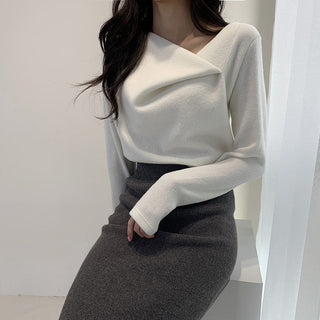 Irregular Collar Knit sweater