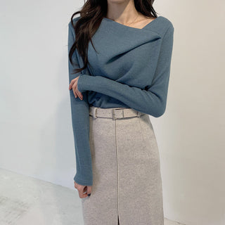 Irregular Collar Knit sweater