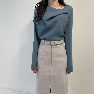 Irregular Collar Knit sweater