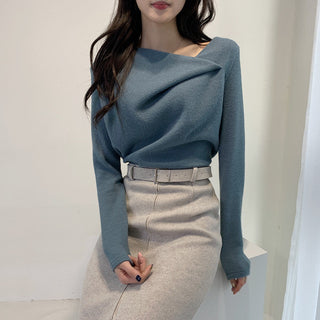 Irregular Collar Knit sweater