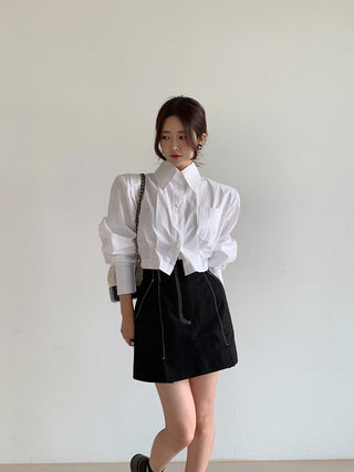 Backless hollow strap slim shirt