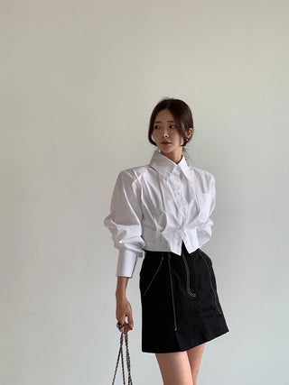 Backless hollow strap slim shirt