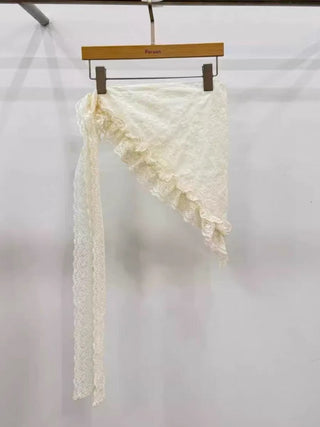 Embroidered Flower lace curtain Skirt