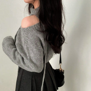 One-Shoulder Long-sleeved Sweater