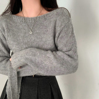 One-Shoulder Long-sleeved Sweater