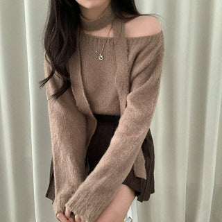 One-Shoulder Long-sleeved Sweater