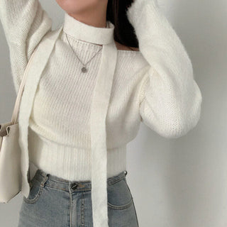 One-Shoulder Long-sleeved Sweater