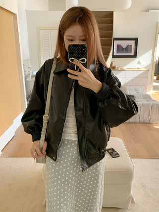 Korea all-match leather jacket