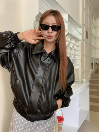 Korea all-match leather jacket