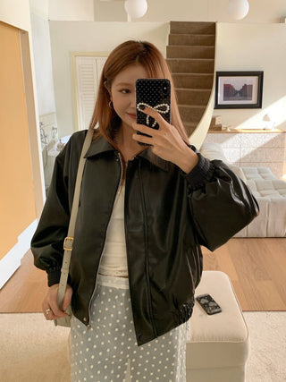 Korea all-match leather jacket