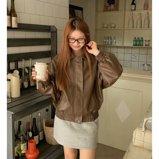 Korea all-match leather jacket