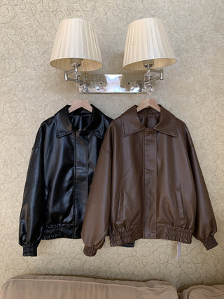 Korea all-match leather jacket