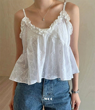 Bow Embroidered V-Neck top