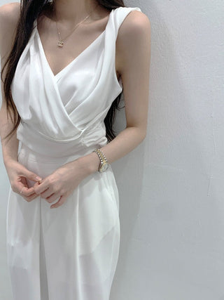 V-Neck Pleated Sleeveless chiffon top with Strap