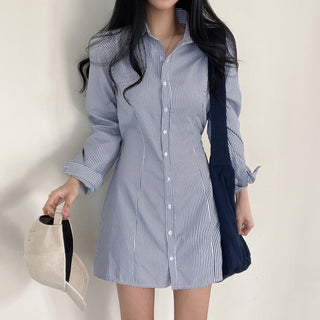 Striped Slim Shirt dress