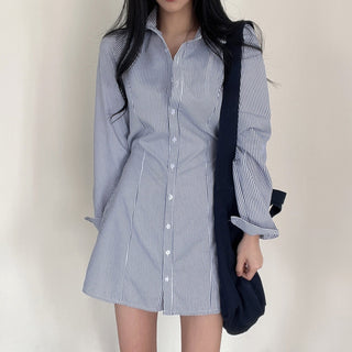 Striped Slim Shirt dress