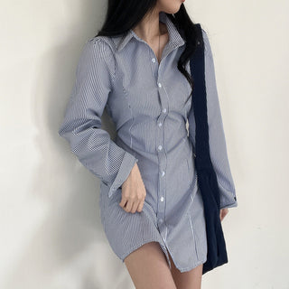 Striped Slim Shirt dress