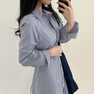 Striped Slim Shirt dress