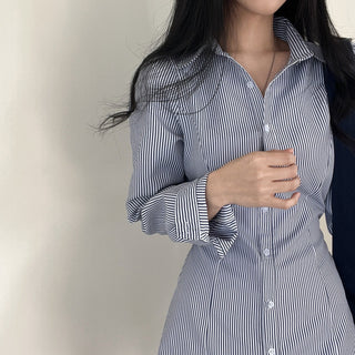 Striped Slim Shirt dress