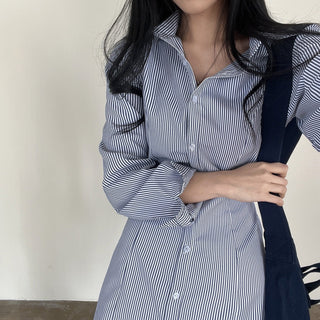 Striped Slim Shirt dress