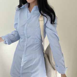 Striped Slim Shirt dress