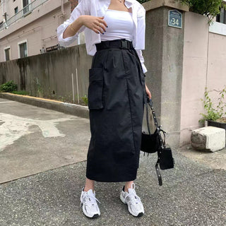 Belted cargo skirt