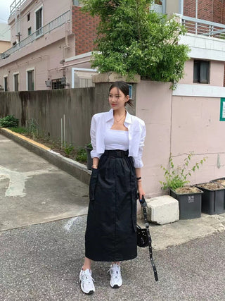 Belted cargo skirt