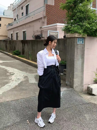 Belted cargo skirt