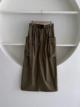 Belted cargo skirt