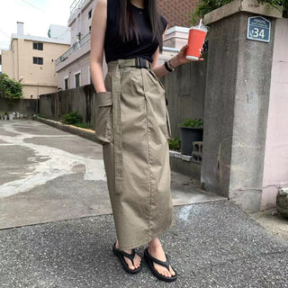 Belted cargo skirt