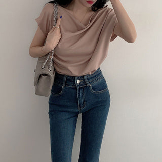 Pleated collar loose top