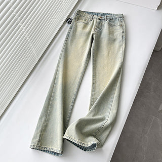 Old Washed Micro-flare denim pants