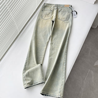 Old Washed Micro-flare denim pants