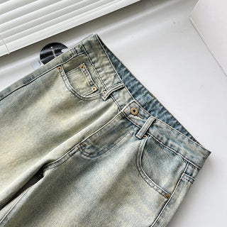 Old Washed Micro-flare denim pants