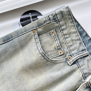 Old Washed Micro-flare denim pants