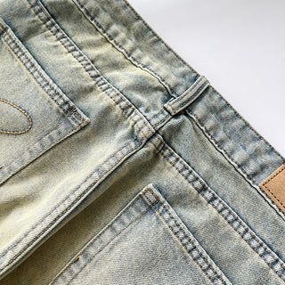 Old Washed Micro-flare denim pants