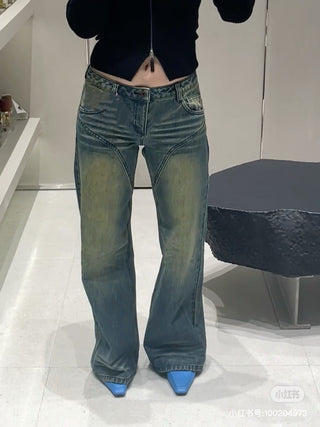 loose distressed wide leg jeans