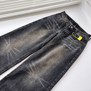 loose distressed wide leg jeans