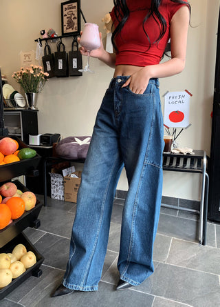 Slim high loose curved jeans